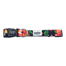 Load image into Gallery viewer, black-dog-collar-leash-matching-set-hawaiian-tropical-print-floral-cool