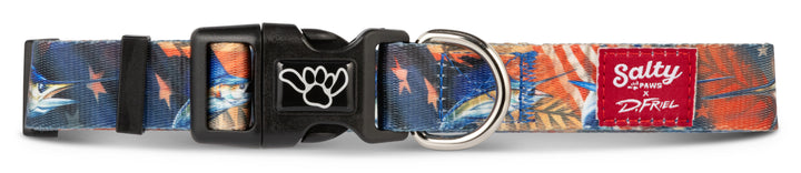 Salty Paws Billfish Americana D. Friel dog collar — USA fishing artist series